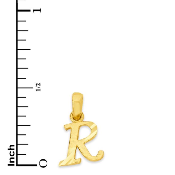 10k Solid Gold R Initial Charm - Personalized Letter Jewelry Gifts for Her - Picture 4 of 5